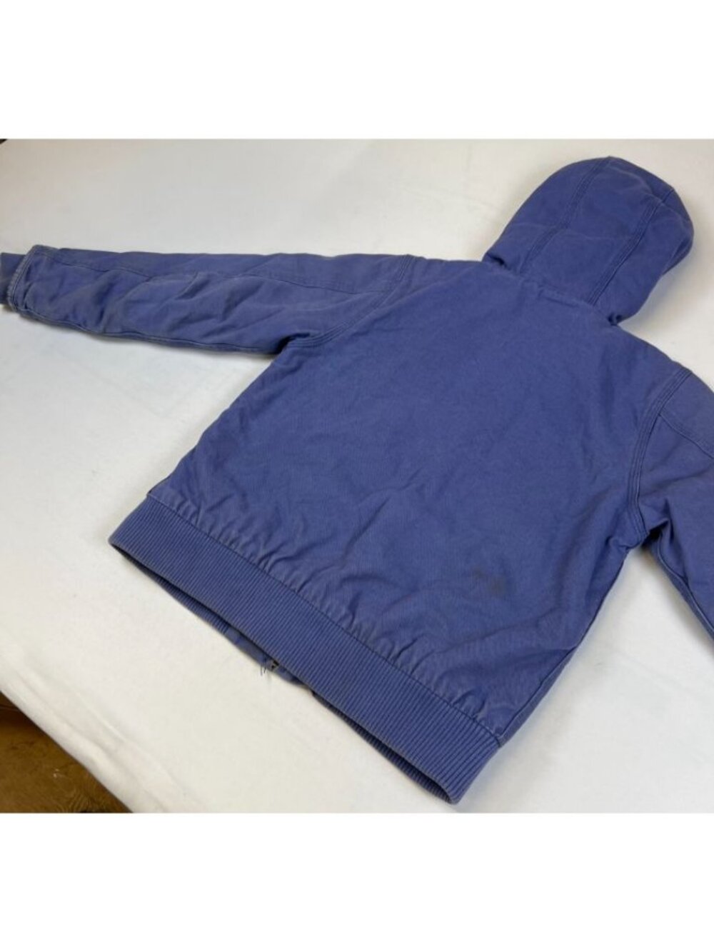 Carhartt Girls Size M 10-12 Purple Fleece Lined Hooded Zip Up Jacket Workwear - Picture 3 of 10
